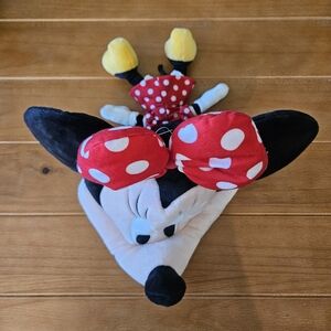 Japan Tokyo Disney Resort Store Ears HeadBand Hat Cap Fluffy Minnie Mouse
